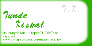 tunde kispal business card